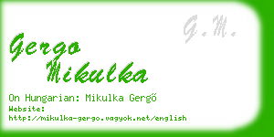 gergo mikulka business card